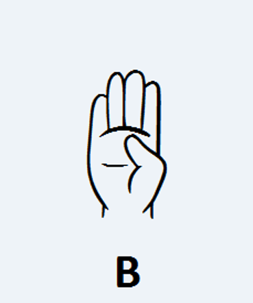 B em Língua de Sinais